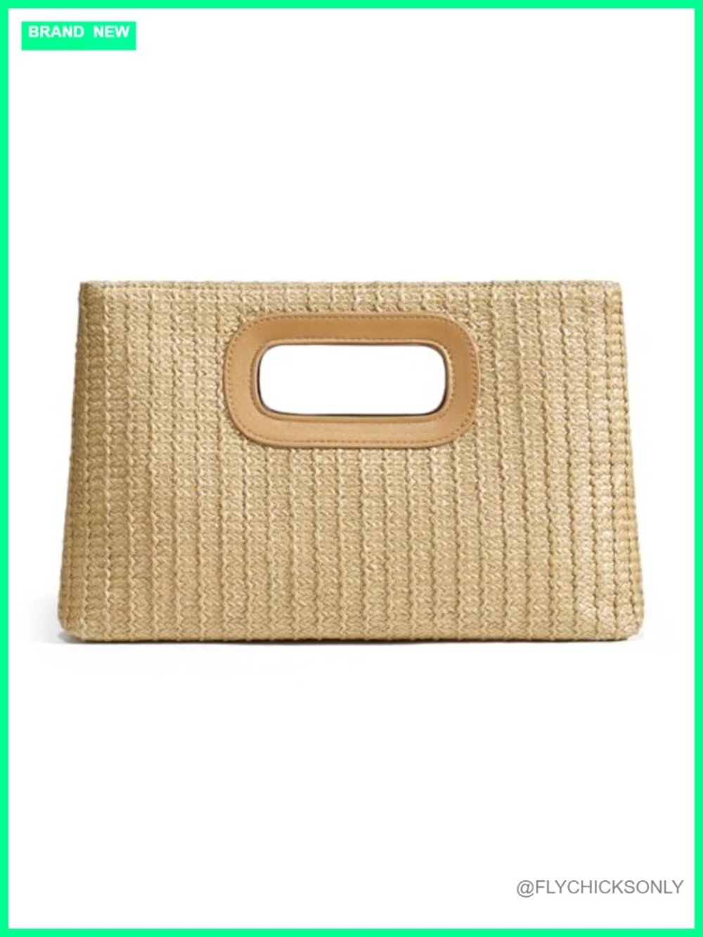 Straw Clutch Purse with Top Handle Ideal Vacation Handbag Woven Boho Beach Bag - Picture 1 of 6